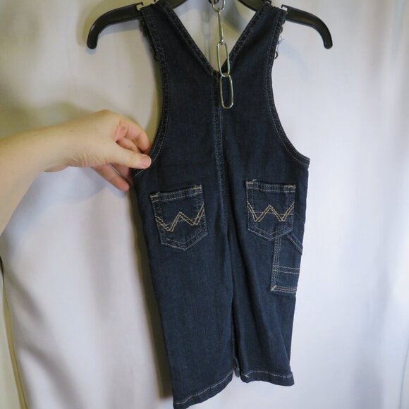Baby Wrangler Jeans Blue Jean Overalls 0-3mts working pockets metal hardware - Picture 2 of 11